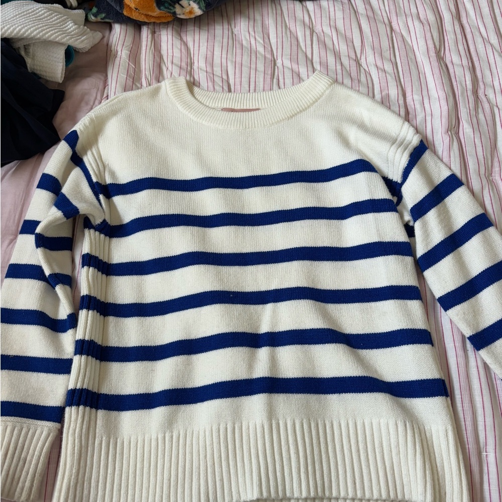 Striped Blue and White Women's Sweater